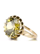 Yellow Peridot 8К Жовте золото Каблучка Вінтаж прикраси vrc035x-yp Art Deco Російський радянський стиль СРСР